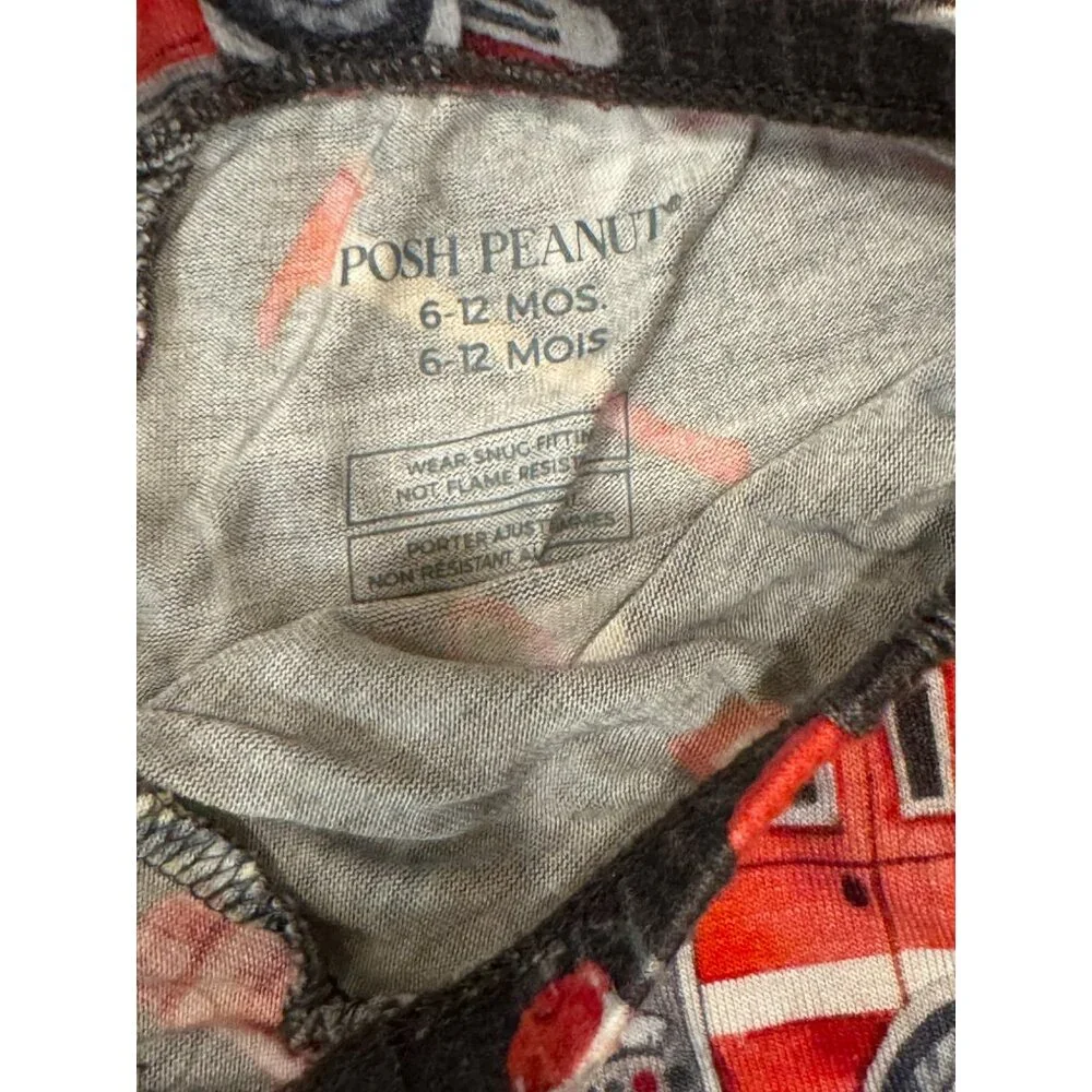 Posh Peanut Baby Pajamas 6–12 Months – Firetruck & Firefighter Print 2-Piece Set